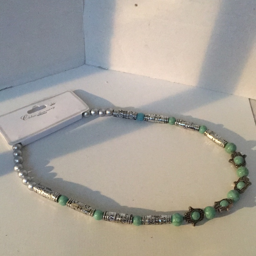 NWT Hamsa Hand/Hand of Fatima Choker Necklace
